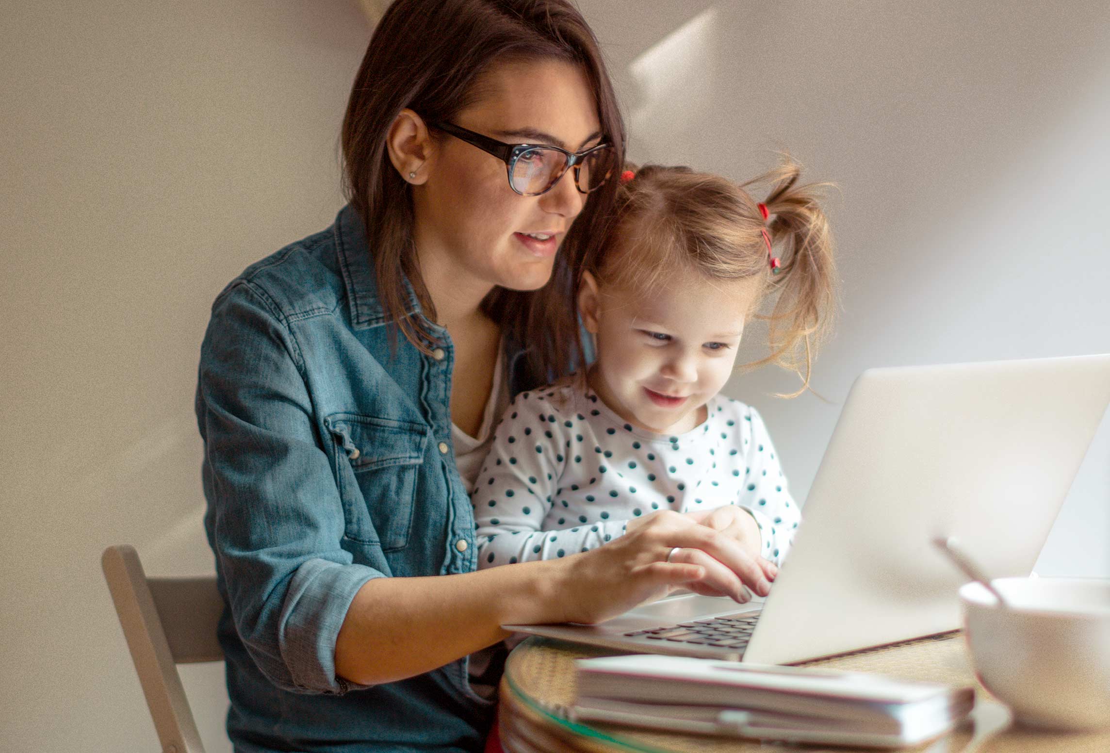 Mother and daughter using MyChart