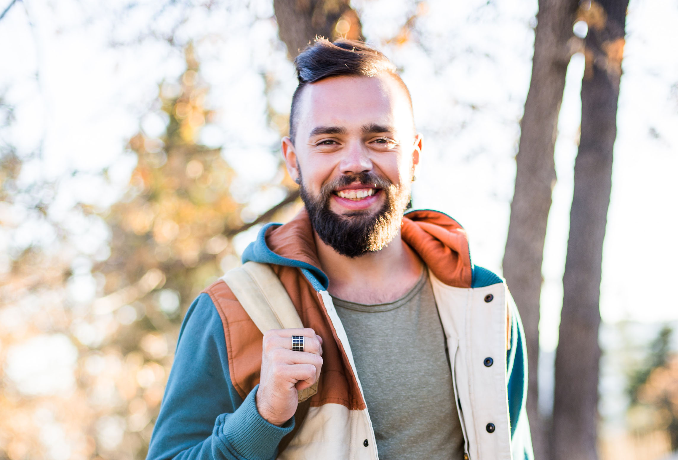 man hiking